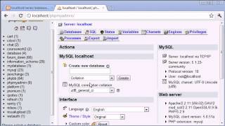 Beginner PHP Tutorial 110 phpMyAdmin Part 1