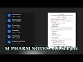 M Pharm Notes | All Subject| #mpharm #mpharmacy #notes #pharmaceutics #ph_chemistry #pharmacology