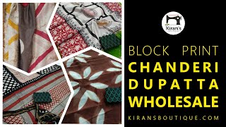 Block print Chanderi silk dupatta at wholesale price by Kirans Boutique jaipur