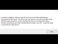 A Network related or instance specific error Sql Server