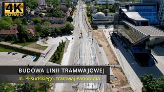 Olsztyn, Budowa Linii Tramwajowej, al Piłsudskiego - maj | DJI Mini 3 Pro 4K