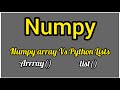 Numpy Arrays Vs Python List