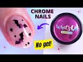 Cute Halloween nails with chrome powder | No gel!