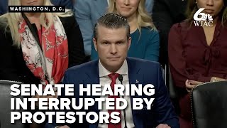 DISRUPTION IN SENATE: Pete Hegseth's confirmation hearing interrupted by shouting protestors