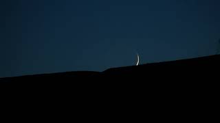 The Setting of the Thin Crescent Moon, 1.4 days old, over Scawt Hill, County Antrim