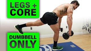 Dumbbell Only Legs and Core Workout At Home