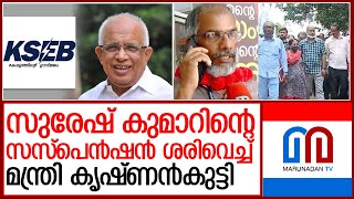 കെഎസ്ഇബിയിലെ ഇടത് സംഘടനാ നേതാവിന്റെ സസ്പെന്‍ഷന്‍ ശരിവച്ച്  മന്ത്രി  I  Minister Krishnankutty