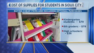 Cost of Supplies for Students in Sioux City