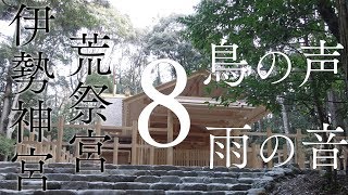 【雨と鳥のさえずり8時間】伊勢神宮の森・聴くだけでチャクラが開く最強スピリチュアル自然音【超パワースポット荒祭宮】Birds Songs and Rain In Ise-Jingu 8hours