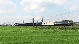 【2年目の北海道へ】EF65-2139+伊豆急2100系R-5編成(THE ROYAL EXPRESS)+東急マニ50-2186 甲種輸送 東大宮～蓮田通過【4K】