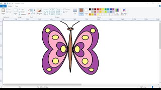 Drawing with PC paint||Easy Butterfly drawing||PC Paint drawing||L&L kids