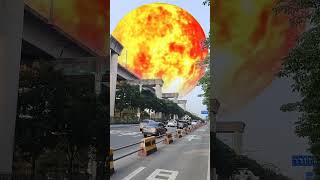 The fireball on the opposite side is gradually🌎3D Special Effects| 3D Animation #shorts #vfxhd