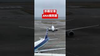 那覇空港にANAのボーイング737が到着