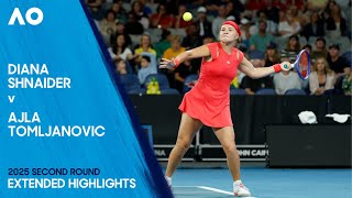 Diana Shnaider v Ajla Tomljanovic Extended Highlights | Australian Open 2025 Second Round