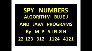 Spy Numbers BlueJ Java Programs Lesson 16