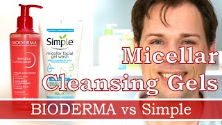 BIODERMA vs Simple, SENSIBIO GEL MOUSSANT AND MICELLAR FACIAL GEL WASH, TEST AND REVIEW | FACE WASH