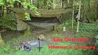 Solo Overnight Hammock Camping With Bushbox Fire