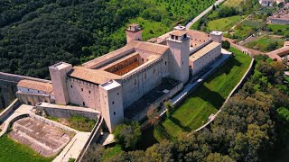 Spoleto e Rocca Albornoziana dal DJI MINI 3 PRO in 4K