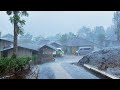 Kampung berkabut dan Hujan Deras, Dingin. Di Neglasari, Cisompet, Garut Selatan, Jawa Barat