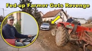 Farmer Gets Fed-up With Cars Parking On His Land, Fires Up His Tractor