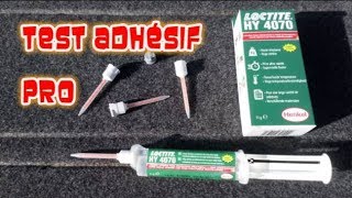 Test Loctite HY4070, adhésif gel bi-composant