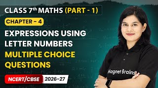 Expressions using Letter & Numbers - Multiple Choice Questions | Class 7 Maths Part 1 | Ch 4 | CBSE