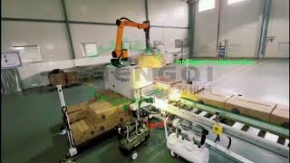 灵活安全协作码垛机器人可移动码垛工作站Flexible and safe collaborative palletizing robot mobile palletizing workstation