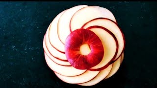 Art in apple flower | Fruit carving garnish | Apple art | Party garnishing