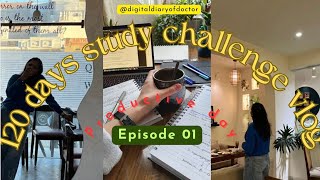 Day01/120 Day Study Challenge Vlog | Day 1: FMGE Preparation, Study Routine, Tea \u0026 Skincare”