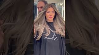 Ash Brown Highlights Hair Transformation #shorts