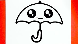 HOW TO DRAW A CUTE UMBRELLA,THINGS TO DRAW