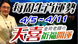 2021生肖運勢週報｜4/5-4/11｜金玲老師（有字幕）