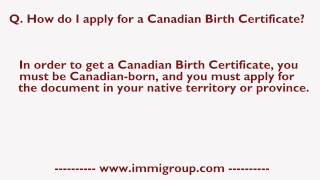 How Do I Apply For A Canadian Birth Certificate?
