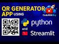 Create QR Generator App using Python & Streamlit  | Python project for beginners | CodeWithSky