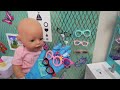 baby born dolls snack time routine and carly gets glasses 🤓