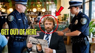 Officers Humiliate Chuck Norris In A Diner. But Then They See IT On His Desk!