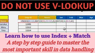 How to use Index Match in Excel | Index match Vs vlookup | Index match formula in excel