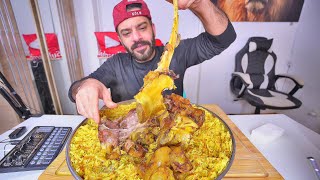 كبسة موزة عجل عملاقة موكبانغ اكل Veal Shank Kabsa Eating Show Mukbang