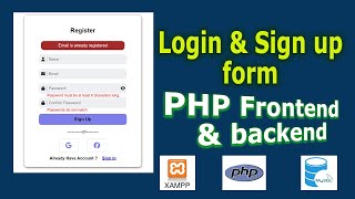 PHP Login & Signup System Frontend, Backend, and MySQL DB. With Input Validation & Source Code