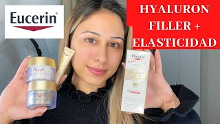 EUCERIN HYALURON FILLER + ELASTICIDAD RUTINA COMPLETA DÍA Y NOCHE | RESEÑA + RUTINA SKINCARE!