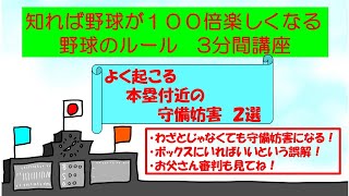 本塁付近でよく起こる守備妨害２選