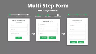 Create Responsive Multi Step Form Using HTML, CSS & JS | Responsive Login & Registration Form