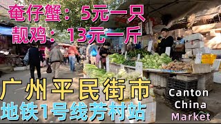 广州充满市井味的平民市场！奄仔蟹5元！靓鸡13元一斤！3元2斤菜！详细交通线路攻略！街拍街景街市！广州平民生活日常！广州美食生活 ！Guangzhou China Market Daily life