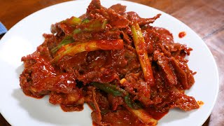 Spicy beef bulgogi & stir-fried rice (Maeun-sobulgogi:매운소불고기)