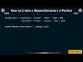 How to Create a Nested Dictionary in Python
