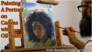 Painting a Portrait on Canvas with Oil Paint