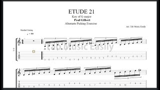 Alternate Picking Exercise - ETUDE 21// Key of G major - Paul Gilbert.