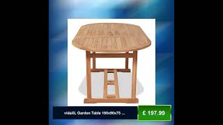 vidaXL Garden Table 180x90x75 cm Solid Teak Wood