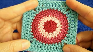cómo hacer CUADRADOS de crochet paso a paso con CÍRCULO ♥️💕🐑 para nuestras labor