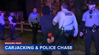 2 arrested after carjacking leads to police chase in Philadelphia; 1 suspect sou